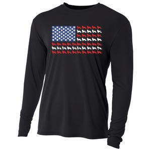 American flag usa Rough Collie 4th of July with dog paw Cooling Performance Long Sleeve Crew