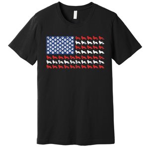 American flag usa Rough Collie 4th of July with dog paw Premium T-Shirt