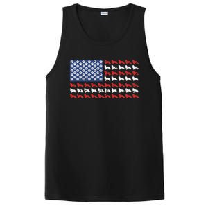 American flag usa Rough Collie 4th of July with dog paw PosiCharge Competitor Tank