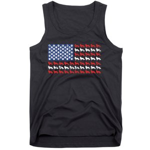 American flag usa Rough Collie 4th of July with dog paw Tank Top