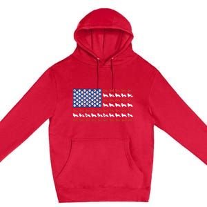 American flag usa Rough Collie 4th of July with dog paw Premium Pullover Hoodie