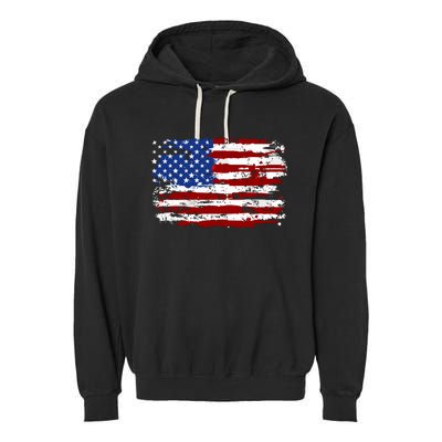 American Flag Usa United States Of America Us 4th Of July Garment-Dyed Fleece Hoodie