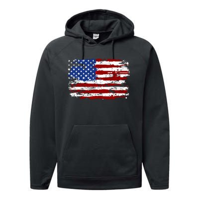 American Flag Usa United States Of America Us 4th Of July Performance Fleece Hoodie