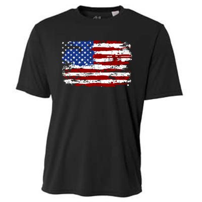 American Flag Usa United States Of America Us 4th Of July Cooling Performance Crew T-Shirt