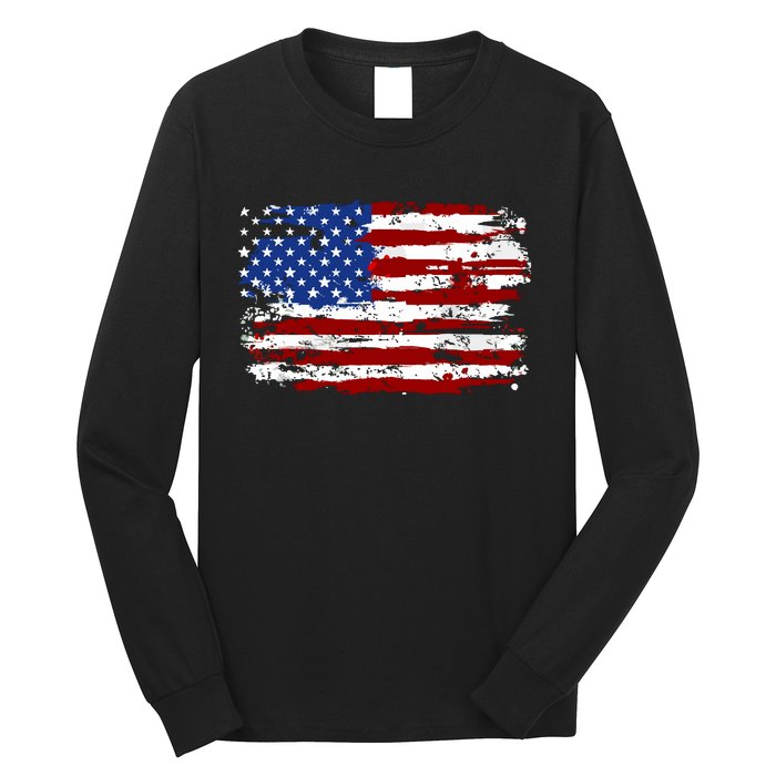 American Flag Usa United States Of America Us 4th Of July Long Sleeve Shirt