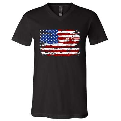 American Flag Usa United States Of America Us 4th Of July V-Neck T-Shirt