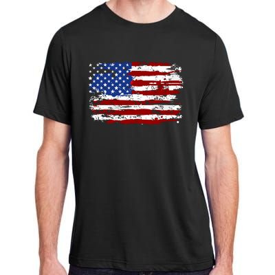 American Flag Usa United States Of America Us 4th Of July Adult ChromaSoft Performance T-Shirt