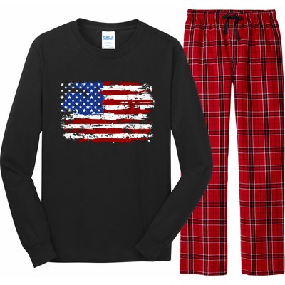 American Flag Usa United States Of America Us 4th Of July Long Sleeve Pajama Set