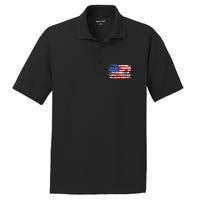 American Flag Usa United States Of America Us 4th Of July PosiCharge RacerMesh Polo