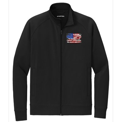 American Flag Usa United States Of America Us 4th Of July Stretch Full-Zip Cadet Jacket