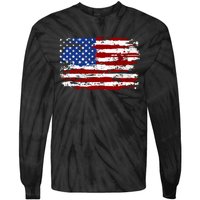 American Flag Usa United States Of America Us 4th Of July Tie-Dye Long Sleeve Shirt