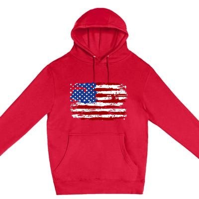 American Flag Usa United States Of America Us 4th Of July Premium Pullover Hoodie