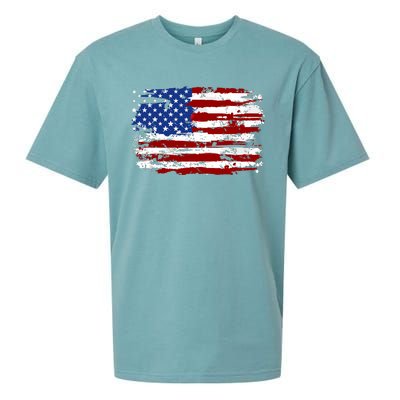 American Flag Usa United States Of America Us 4th Of July Sueded Cloud Jersey T-Shirt