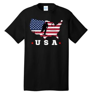 American Flag Usa Patriotic Sports American Skateboarding Skater Skateboader Tall T-Shirt