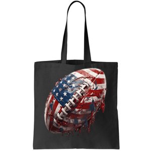 American Football Us Flag Tote Bag