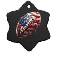 American Football Us Flag Ceramic Star Ornament