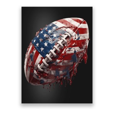 American Football Us Flag Poster