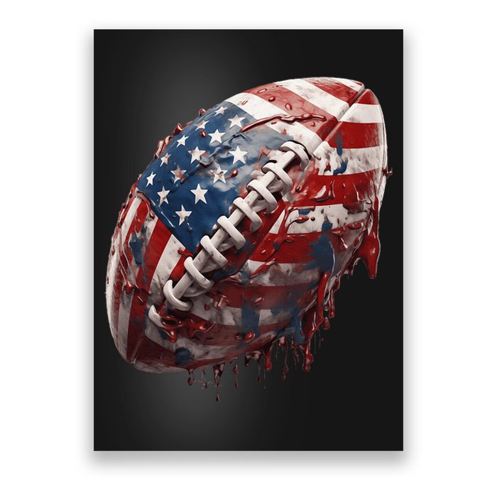 American Football Us Flag Poster