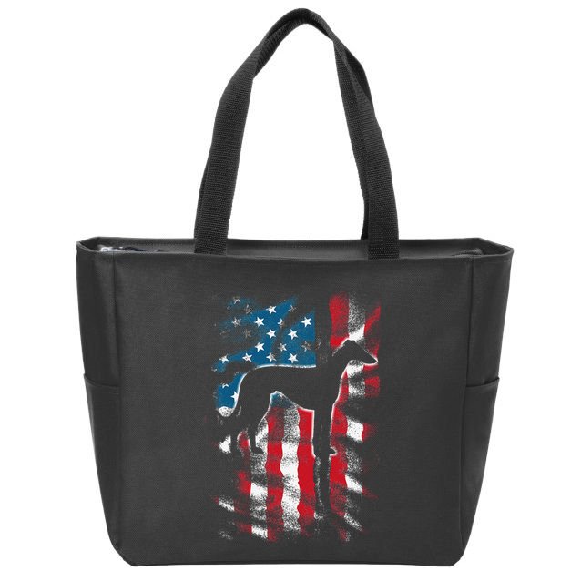 American Flag Usa Patriot Italian Greyhound Dad Mom Dog Zip Tote Bag