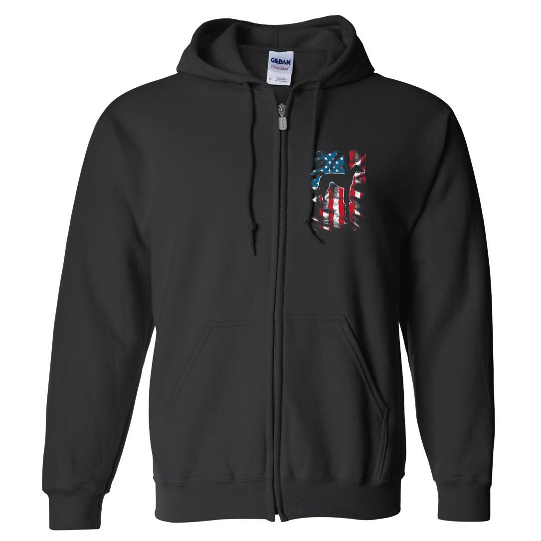 American Flag Usa Patriot Italian Greyhound Dad Mom Dog Full Zip Hoodie
