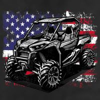 American Flag Utv Side By Side  7 Panel Mesh Trucker Snapback Hat