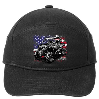 American Flag Utv Side By Side  7-Panel Snapback Hat