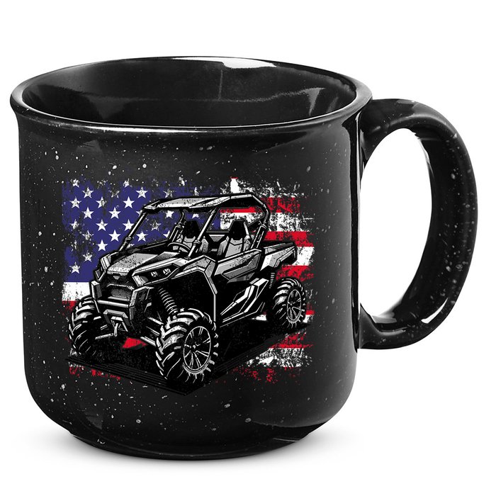 American Flag Utv Side By Side  15oz Campfire Ceramic Mug