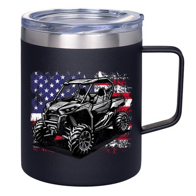 American Flag Utv Side By Side  12oz Stainless Steel Coffee Mug