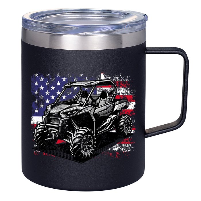 American Flag Utv Side By Side  12oz Stainless Steel Coffee Mug