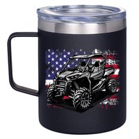 American Flag Utv Side By Side  12oz Stainless Steel Coffee Mug