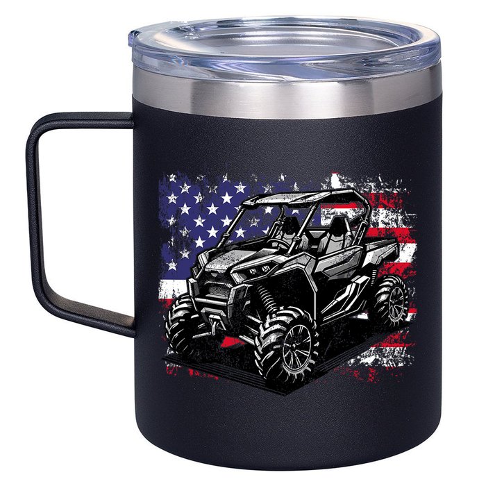 American Flag Utv Side By Side  12oz Stainless Steel Coffee Mug