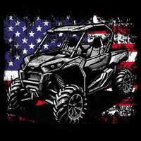 American Flag Utv Side By Side  Youth Performance Sprint T-Shirt