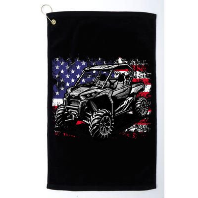 American Flag Utv Side By Side  Golf Towel