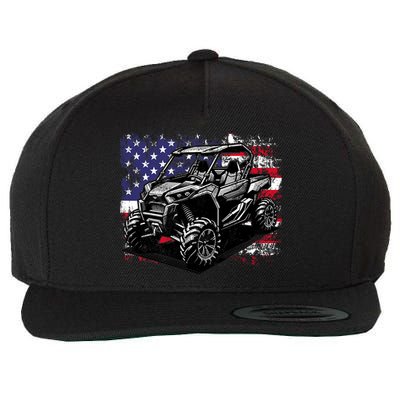 American Flag Utv Side By Side  Wool Snapback Cap