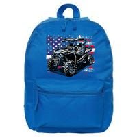 American Flag Utv Side By Side  16 in Basic Backpack