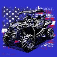 American Flag Utv Side By Side  Premium T-Shirt