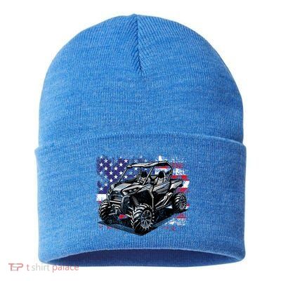 American Flag Utv Side By Side  Sustainable Knit Beanie