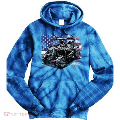 American Flag Utv Side By Side  Tie Dye Hoodie