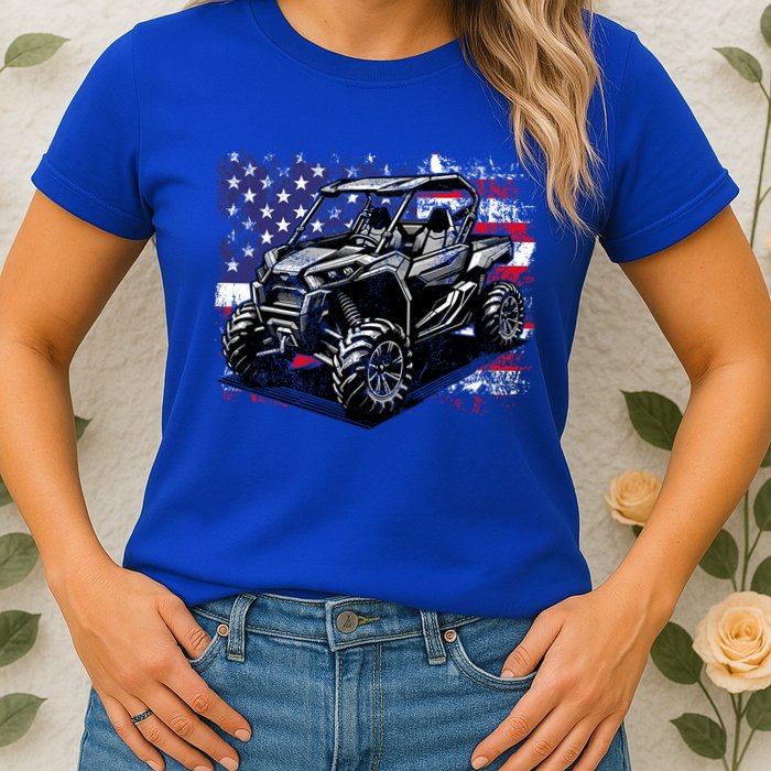 American Flag Utv Side By Side  Womens T-Shirt