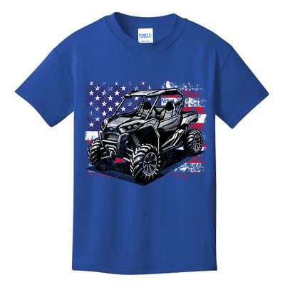 American Flag Utv Side By Side  Kids T-Shirt