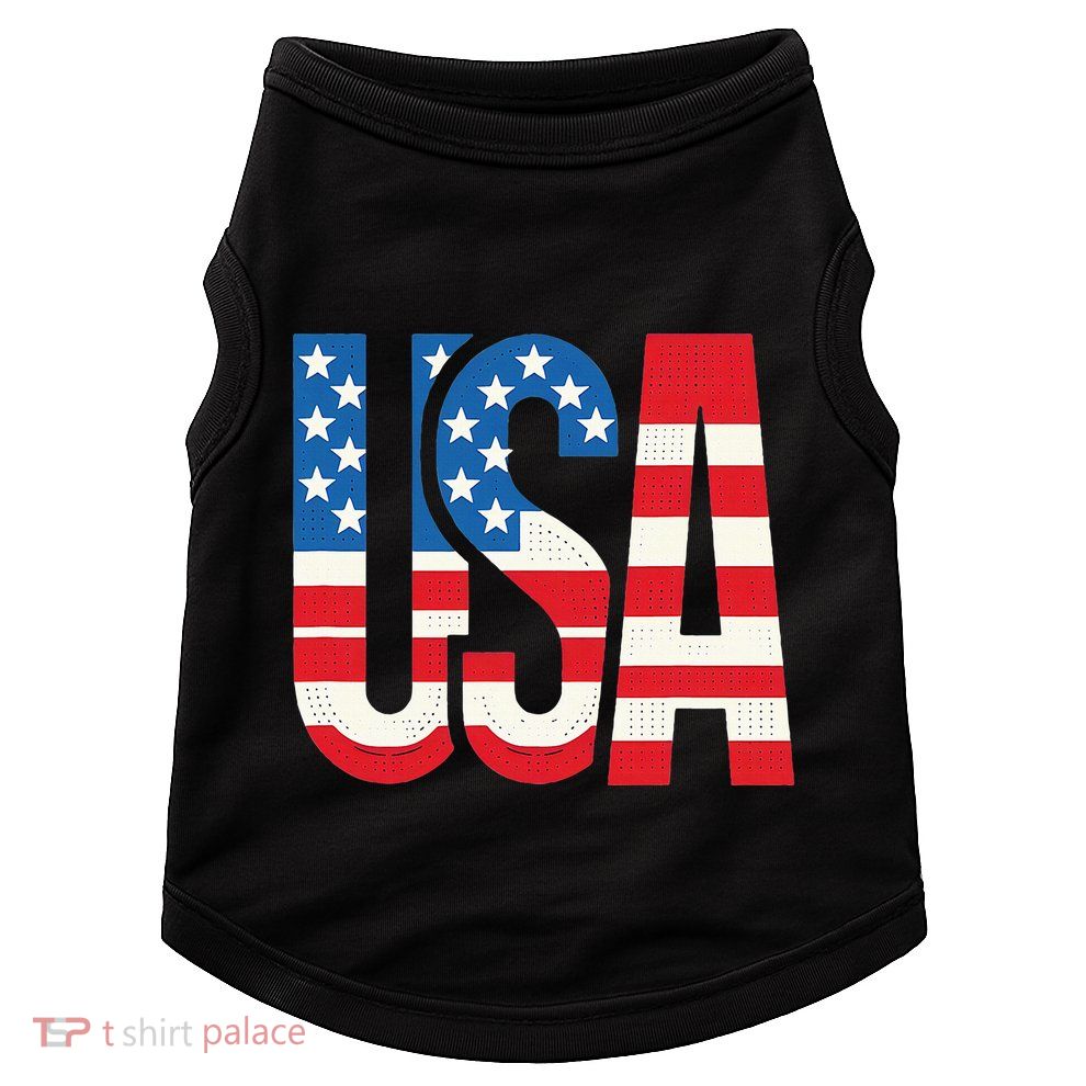 American Flag Usa Patriotic Us 4th Of July Doggie Tank