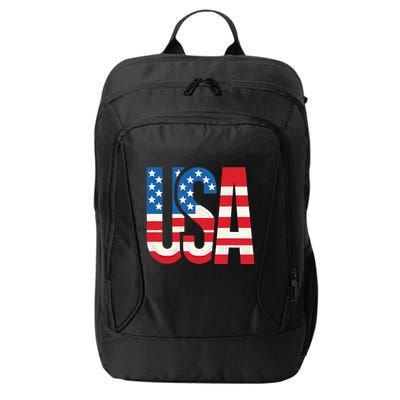 American Flag Usa Patriotic Us 4th Of July City Backpack