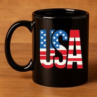 American Flag Usa Patriotic Us 4th Of July 11oz C Handle Ceramic Mug