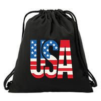 American Flag Usa Patriotic Us 4th Of July Drawstring Bag
