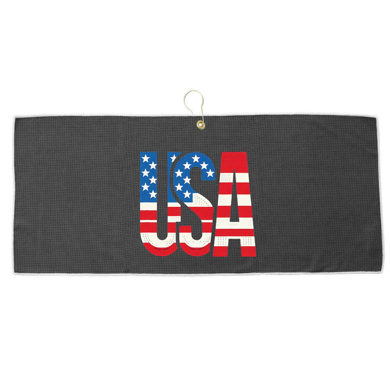 American Flag Usa Patriotic Us 4th Of July Large Microfiber Waffle Golf Towel