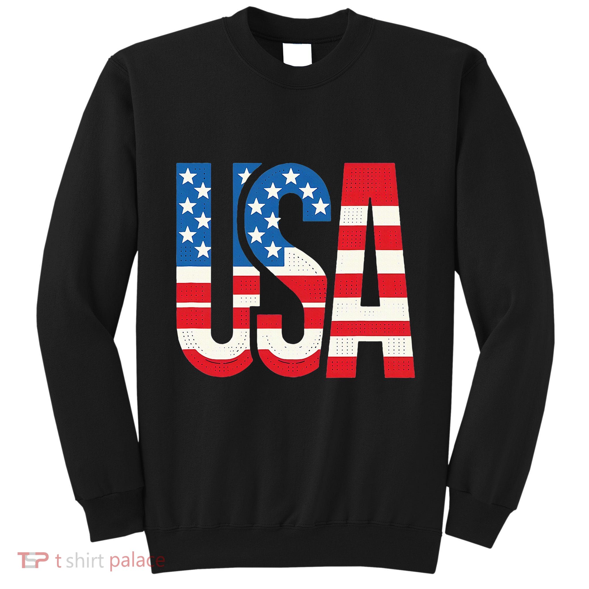 American Flag Usa Patriotic Us 4th Of July Tall Sweatshirt