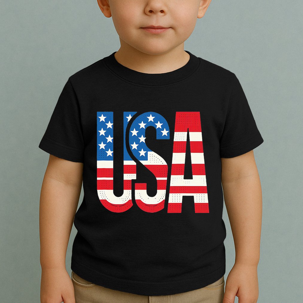 American Flag Usa Patriotic Us 4th Of July Toddler T-Shirt