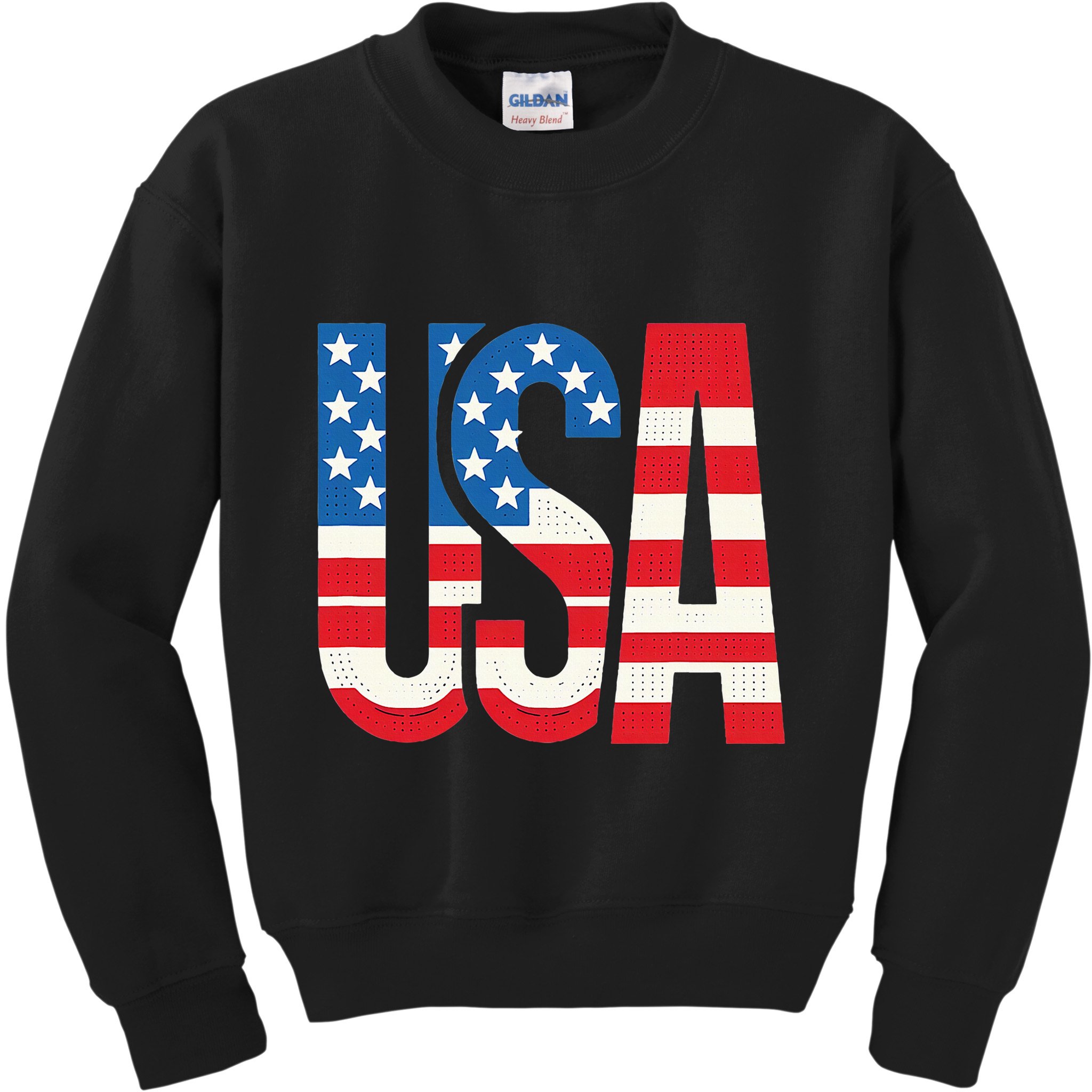 American Flag Usa Patriotic Us 4th Of July Kids Sweatshirt