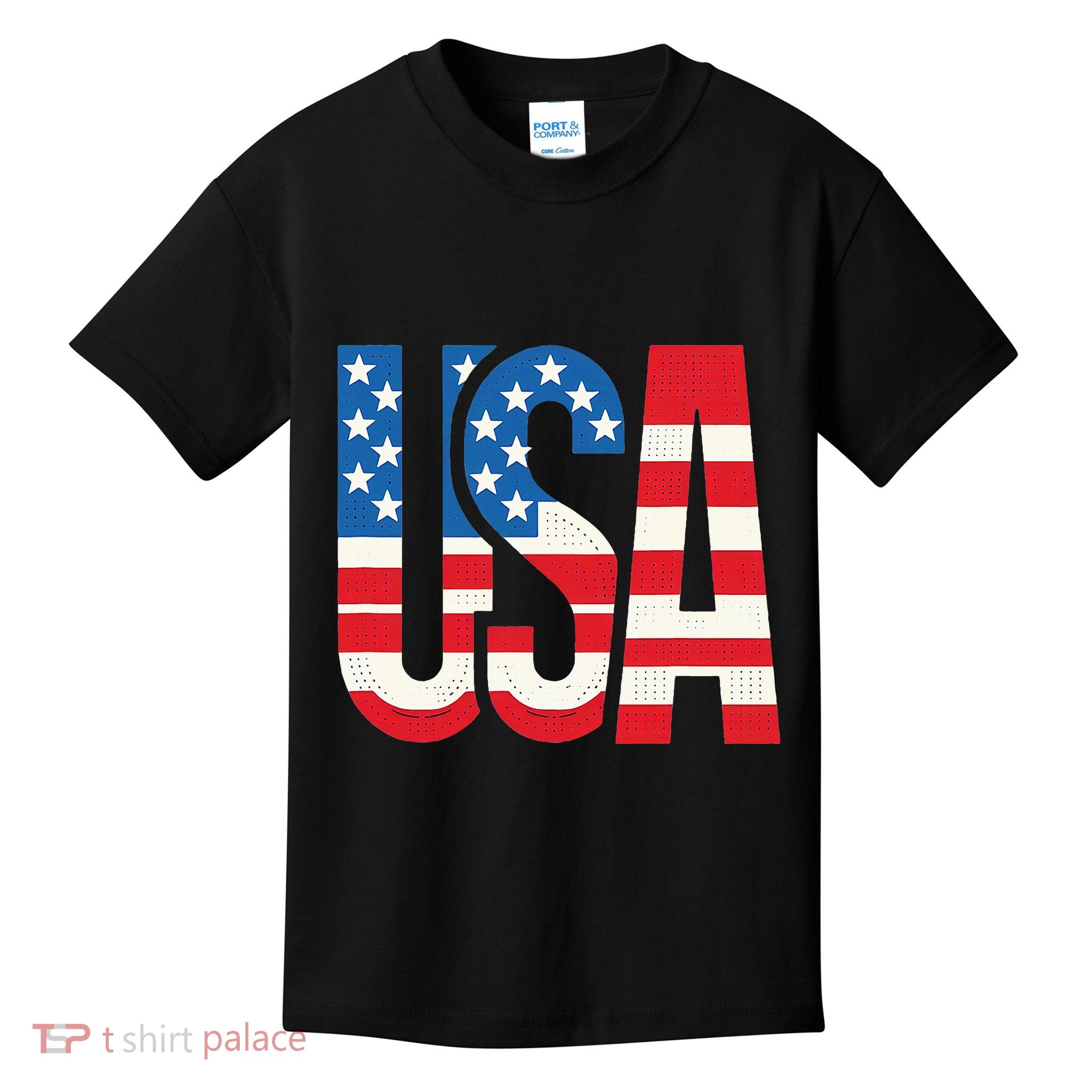 American Flag Usa Patriotic Us 4th Of July Kids T-Shirt
