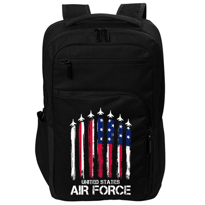 Air Force US Veterans American Flag 4th Of July Patriotic Impact Tech Backpack